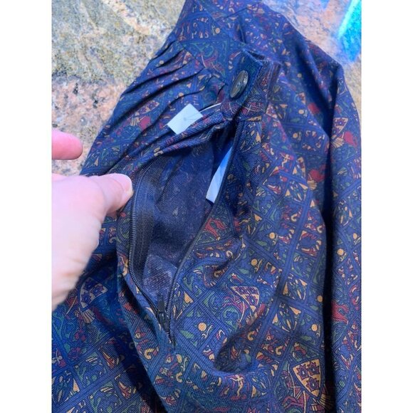 NWT Vintage 70s SANYO Japan Wool Pleated Maxi Skirt Full Equestrian 12/Medium - Picture 11 of 12